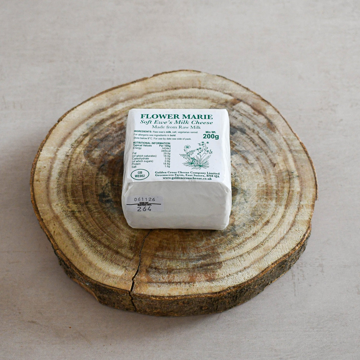 Flower Marie ewe's milk cheese, Made In England