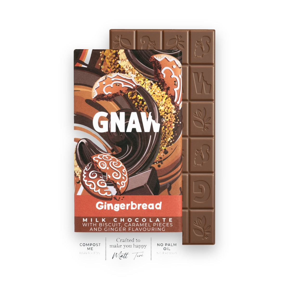 GNAW Gingerbread Milk Chocolate Bar 80g