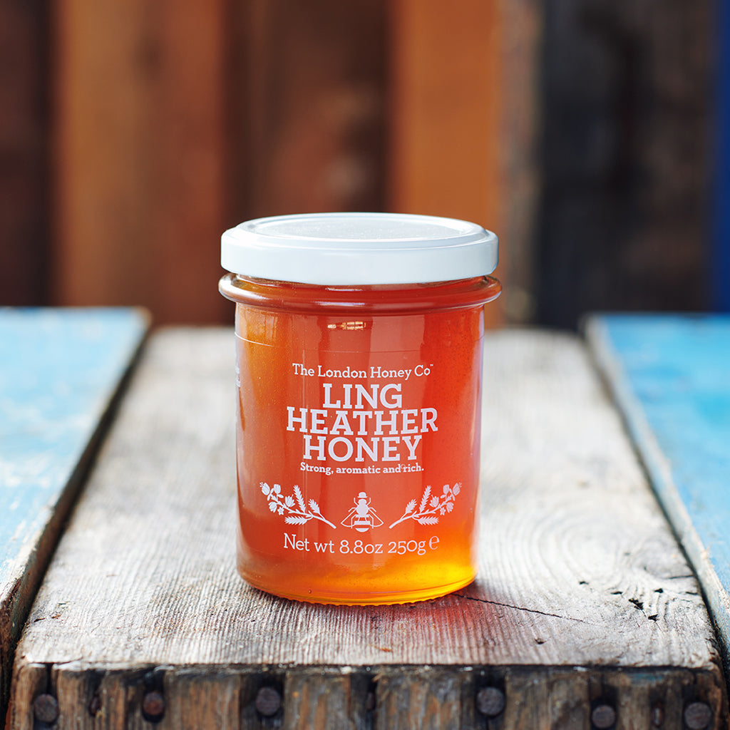 The London Honey Co. British Ling Heather Honey 250g jar, one of the two jars in the duo