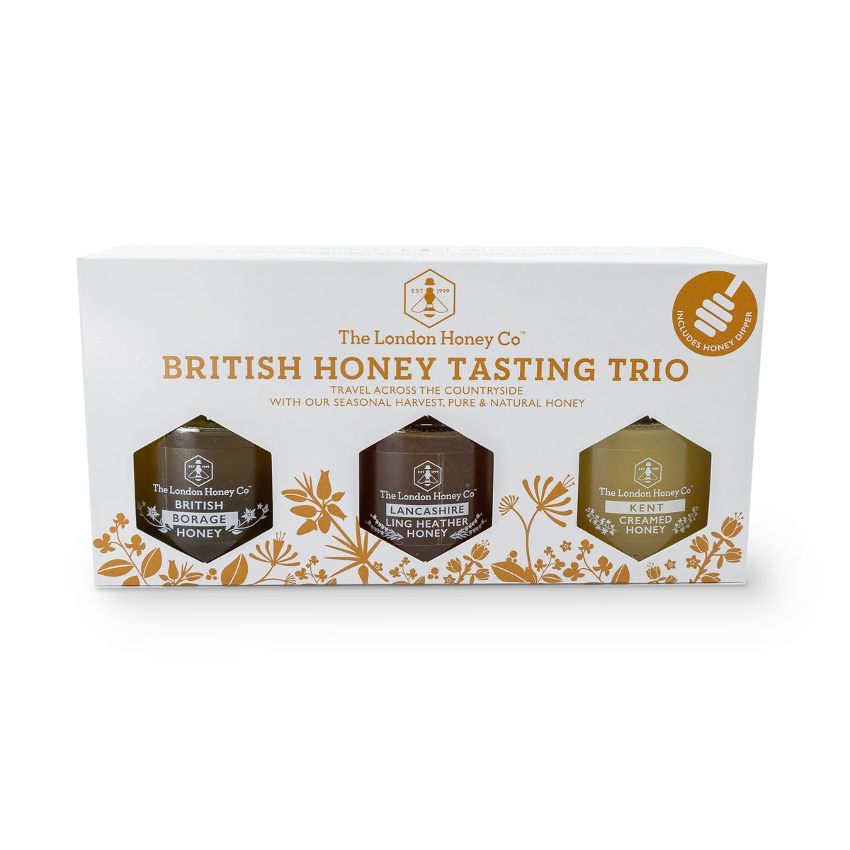 The London Honey Co. British Honey Trio Gift Set 3 x 100g, gift box